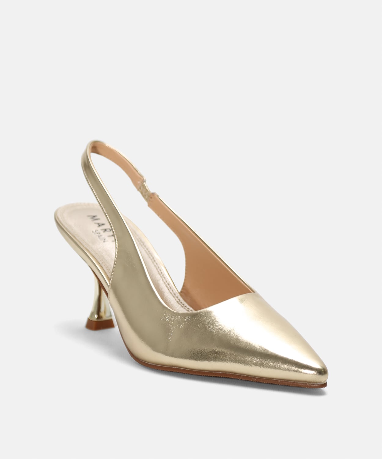 Zapato tac&oacute;n destalonado dorado image number null